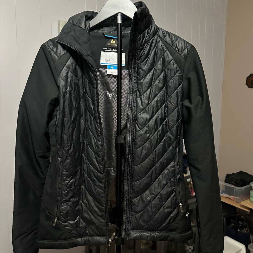 Columbia Women’s Black Omni-Heat Quilted Puffer Jacked Side Panels Size Xs